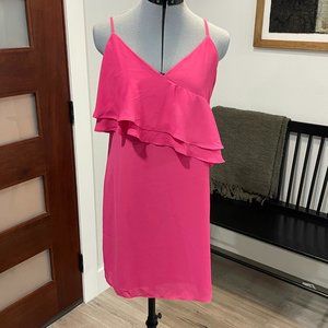 Pink J Crew Asymmetrical Ruffle Dress Sz. 6